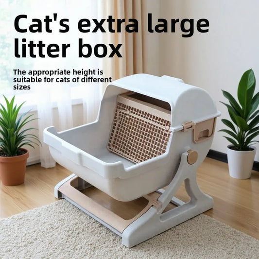 Semi Automatic Self Cleaning Cat Litter Box Large XXL Semi Enclosed Cat Toilet All Season Factory Direct Cat Toilet Litter